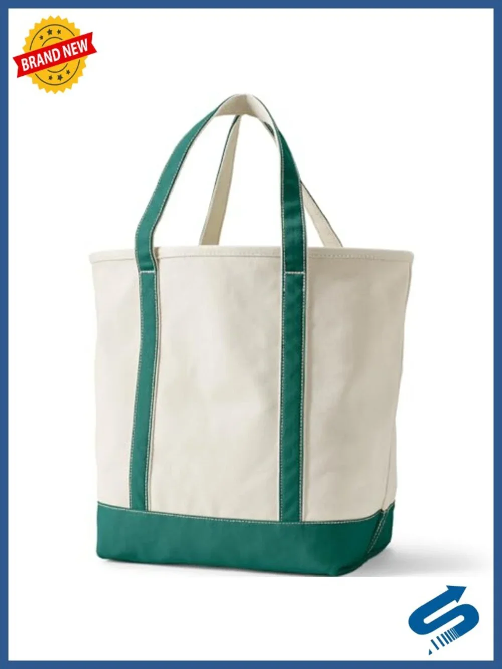 Structured Cotton Canvas Tote with Reinforced Base and Pockets